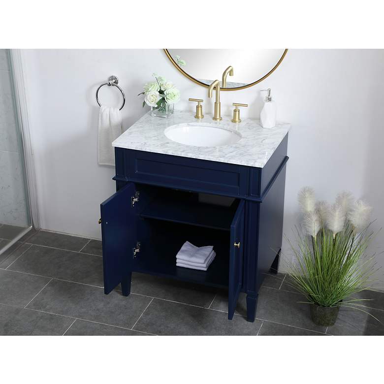 Image 4 30 Inch Single Bathroom Vanity In Blue more views