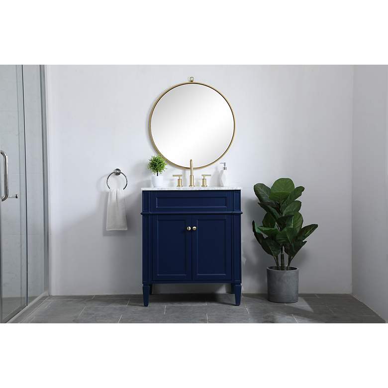 Image 7 30 Inch Single Bathroom Vanity In Blue more views