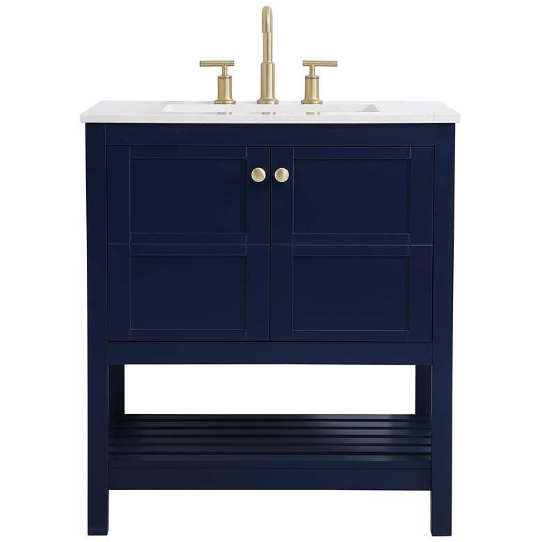 Image 1 30 Inch Single Bathroom Vanity In Blue