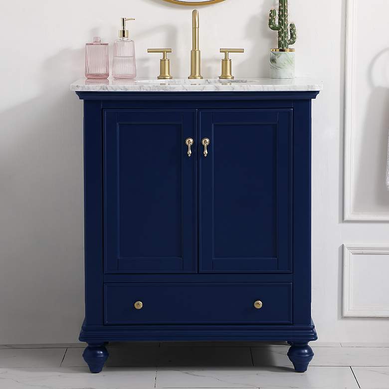 Image 1 30 Inch Single Bathroom Vanity In Blue
