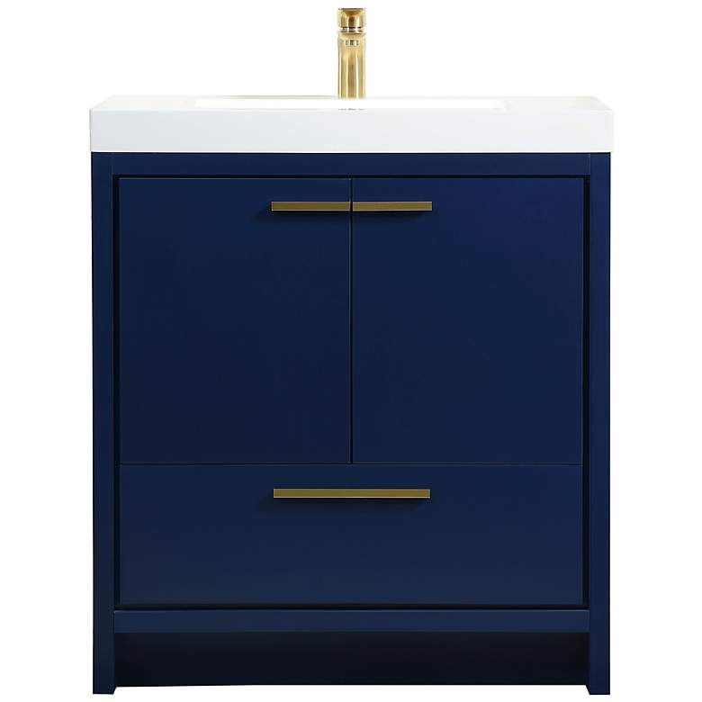 Image 1 30 Inch Single Bathroom Vanity In Blue