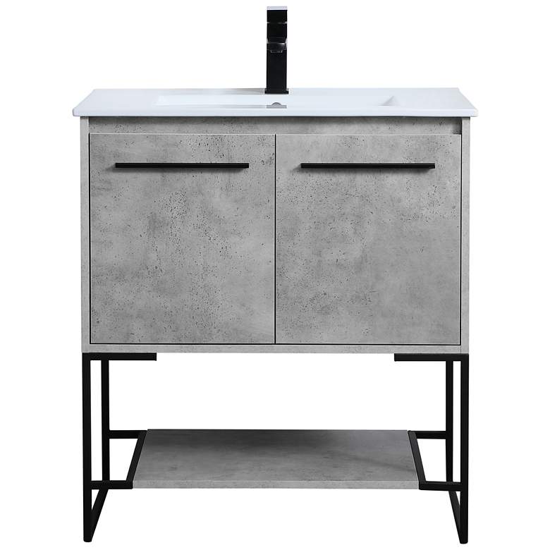 Image 1 30 Inch Single Bathroom Vanity In Concrete Grey