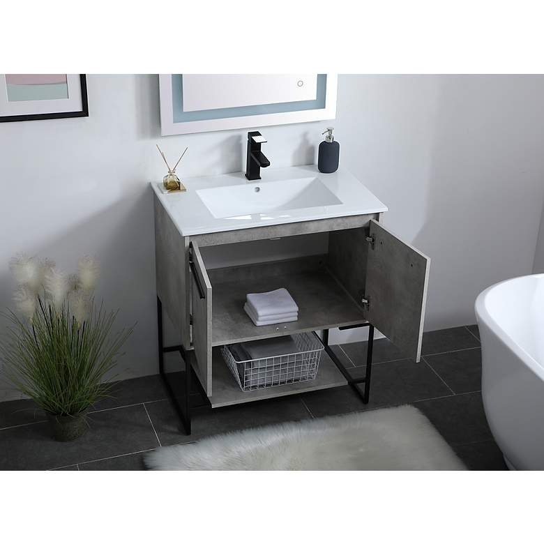 Image 4 30 Inch Single Bathroom Vanity In Concrete Grey more views