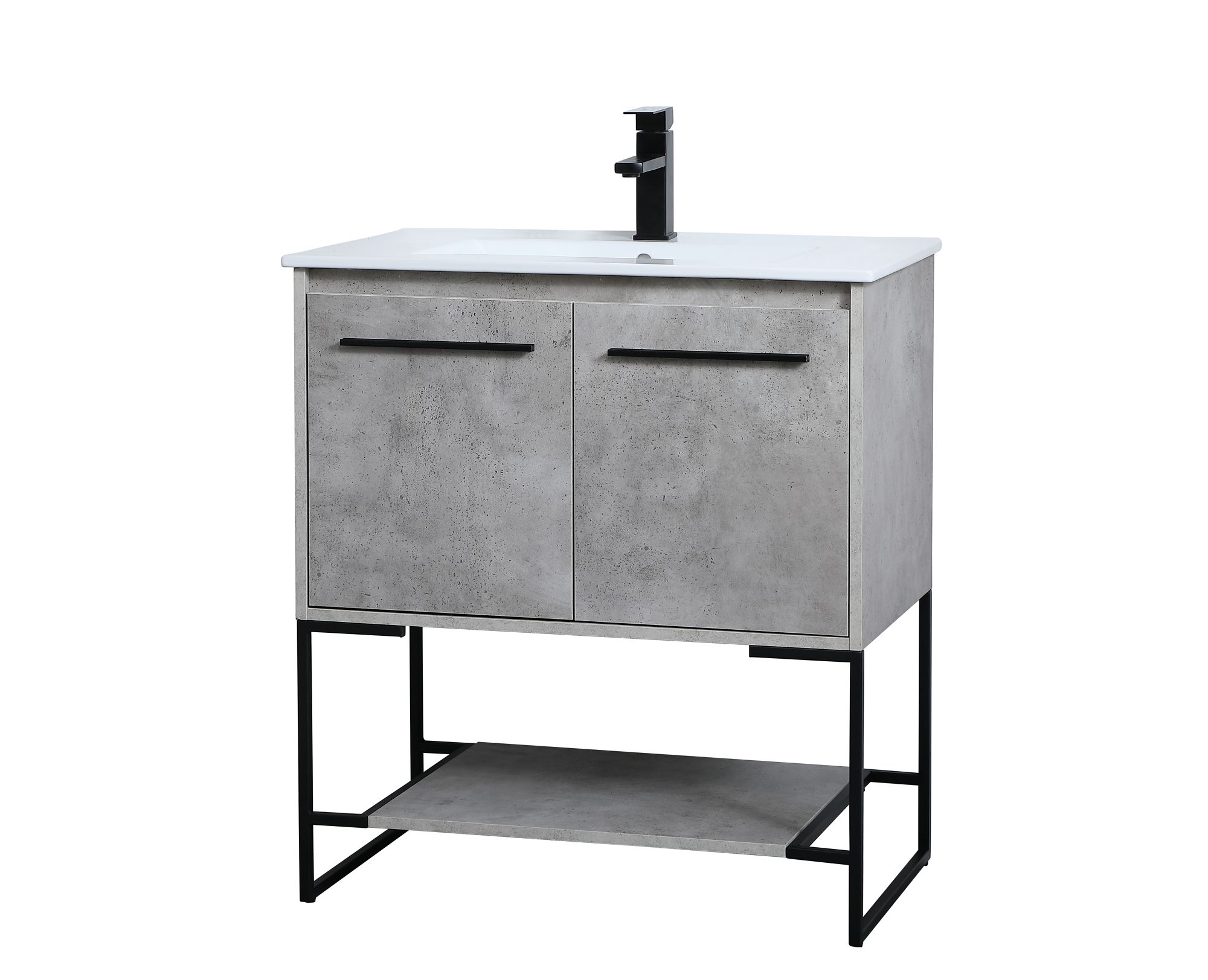 30 Inch  Single Bathroom Vanity In Concrete Grey
