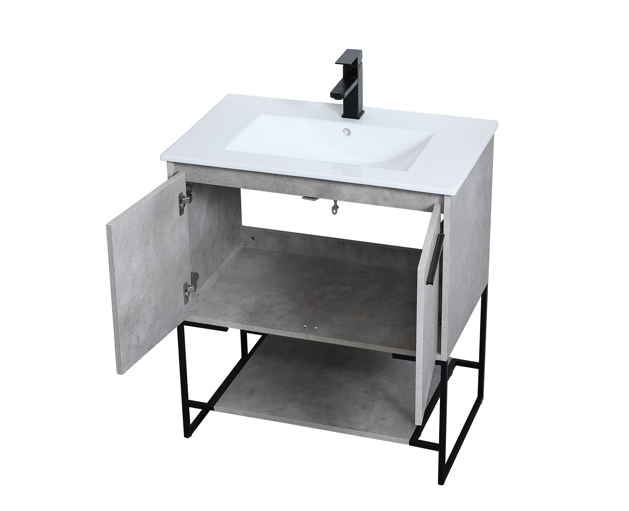 30 Inch  Single Bathroom Vanity In Concrete Grey