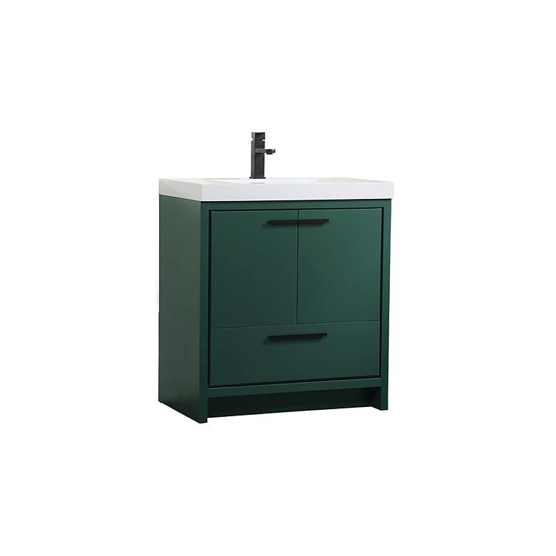 Image 2 30 Inch Single Bathroom Vanity In Green more views
