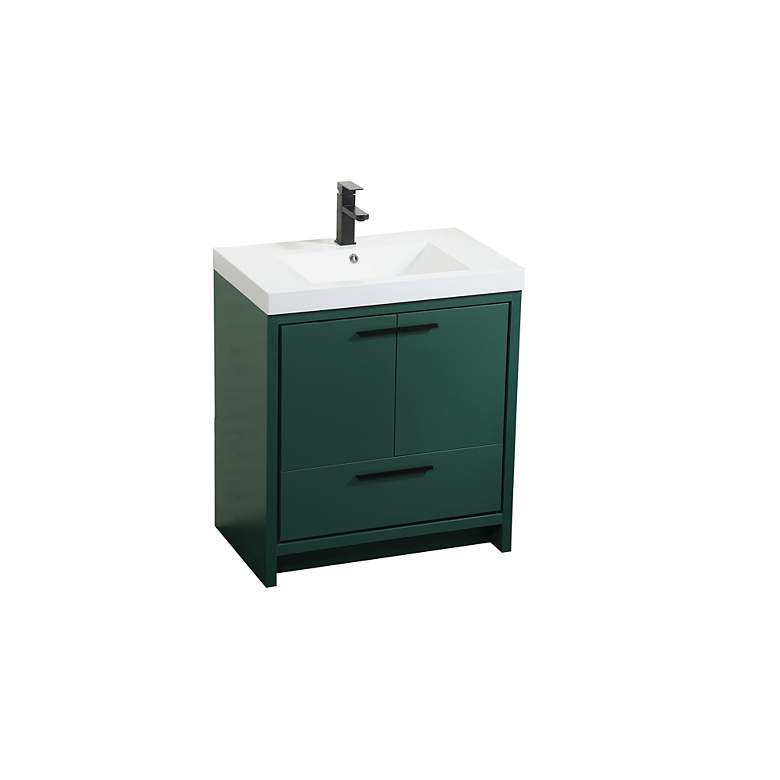 Image 3 30 Inch Single Bathroom Vanity In Green more views