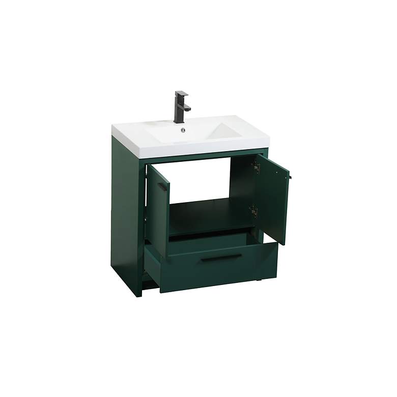 Image 4 30 Inch Single Bathroom Vanity In Green more views