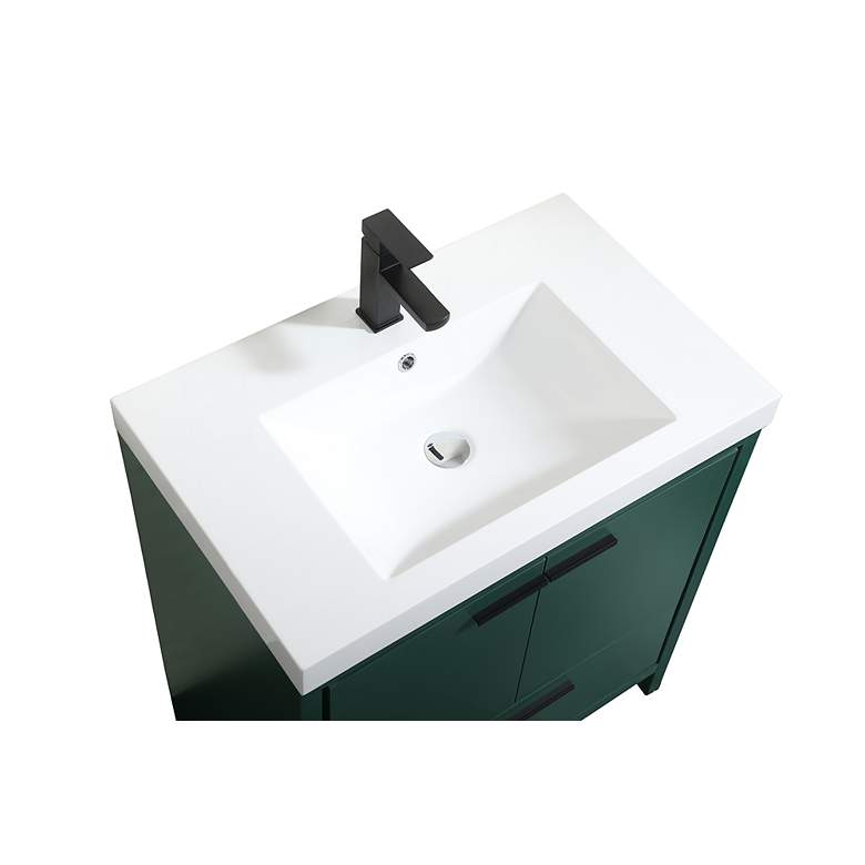 Image 5 30 Inch Single Bathroom Vanity In Green more views