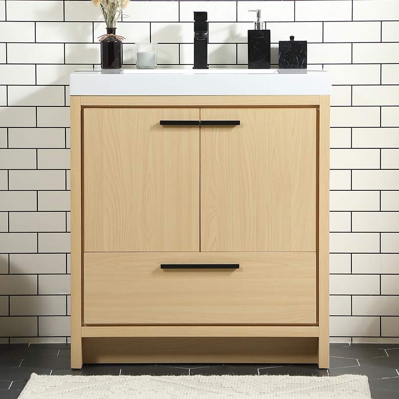 Image 1 30 Inch Single Bathroom Vanity In Maple