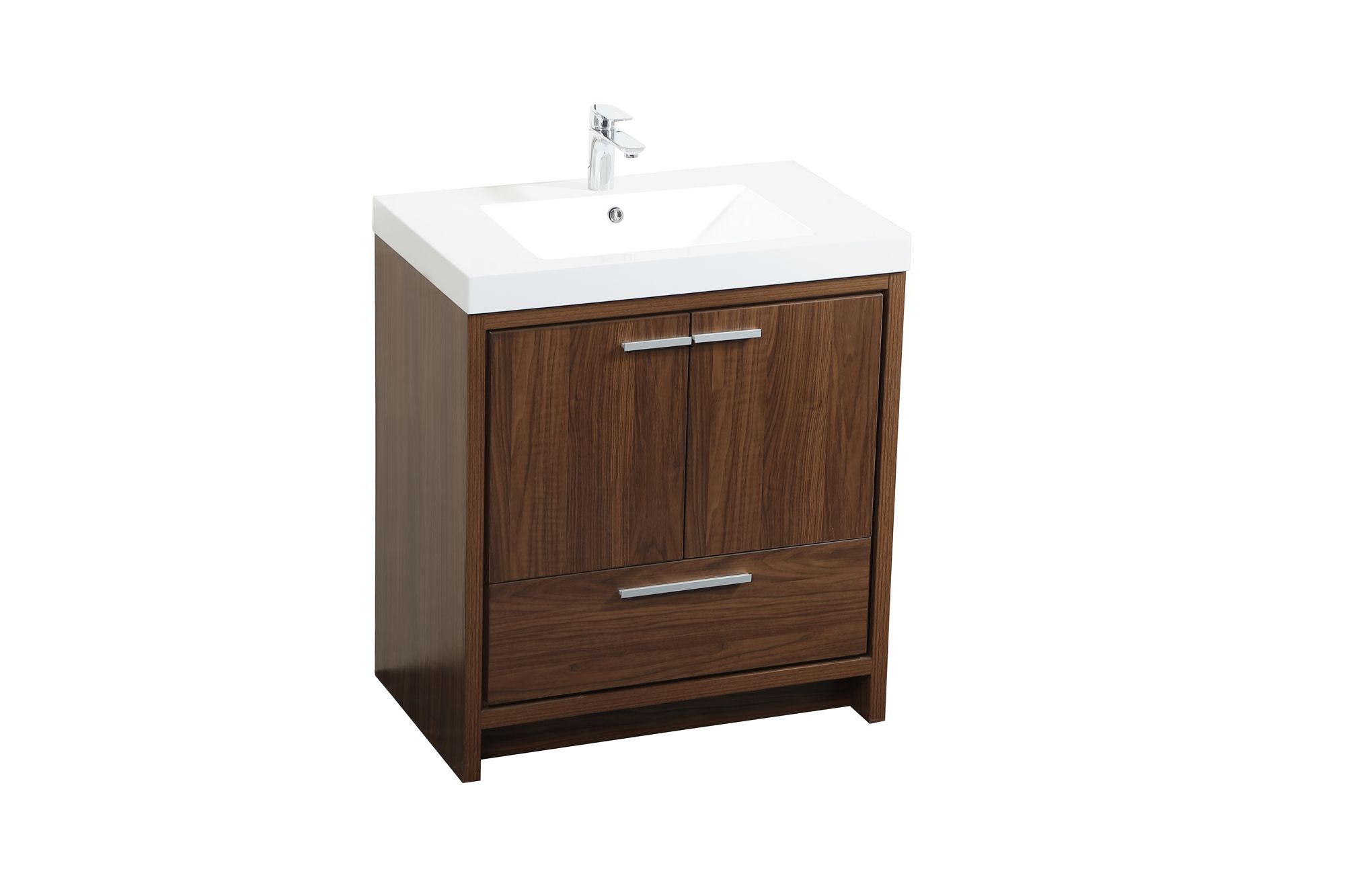 Image 4 30 Inch Single Bathroom Vanity In Walnut more views