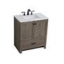 5_30 Inch Single Bathroom Vanity In Weathered Oak more views