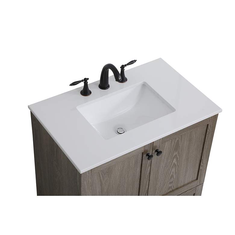 Image 7 30 Inch Single Bathroom Vanity In Weathered Oak more views
