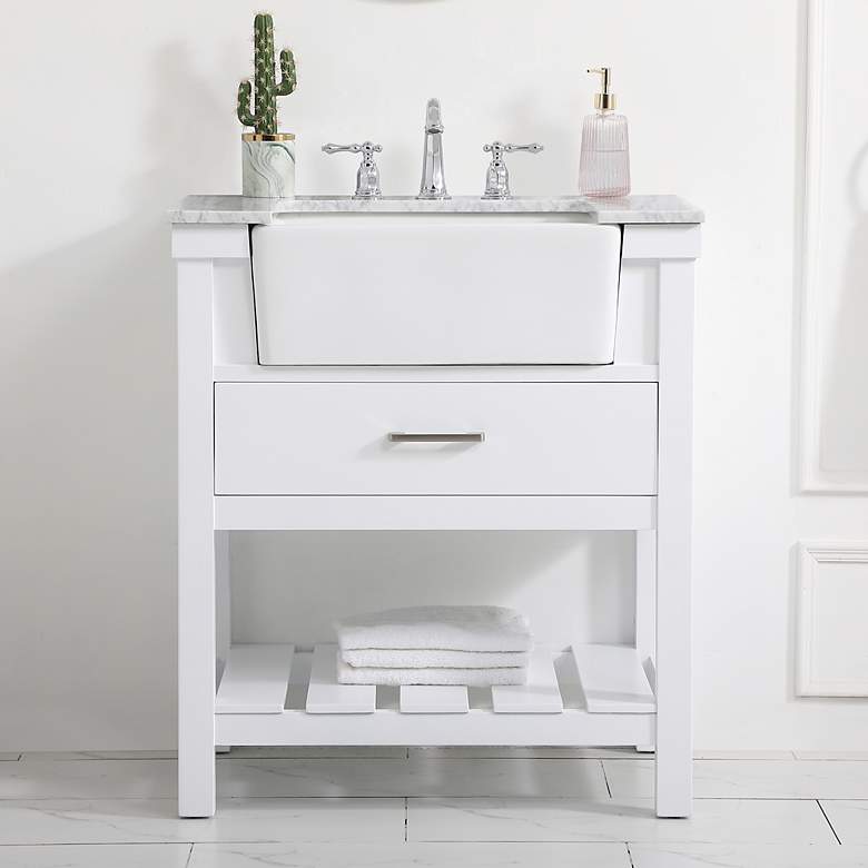Image 1 30 Inch Single Bathroom Vanity In White