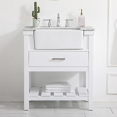 30 Inch Single Bathroom Vanity In White