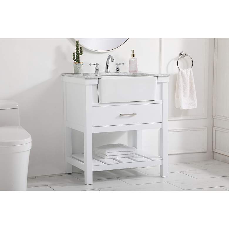 Image 3 30 Inch Single Bathroom Vanity In White more views