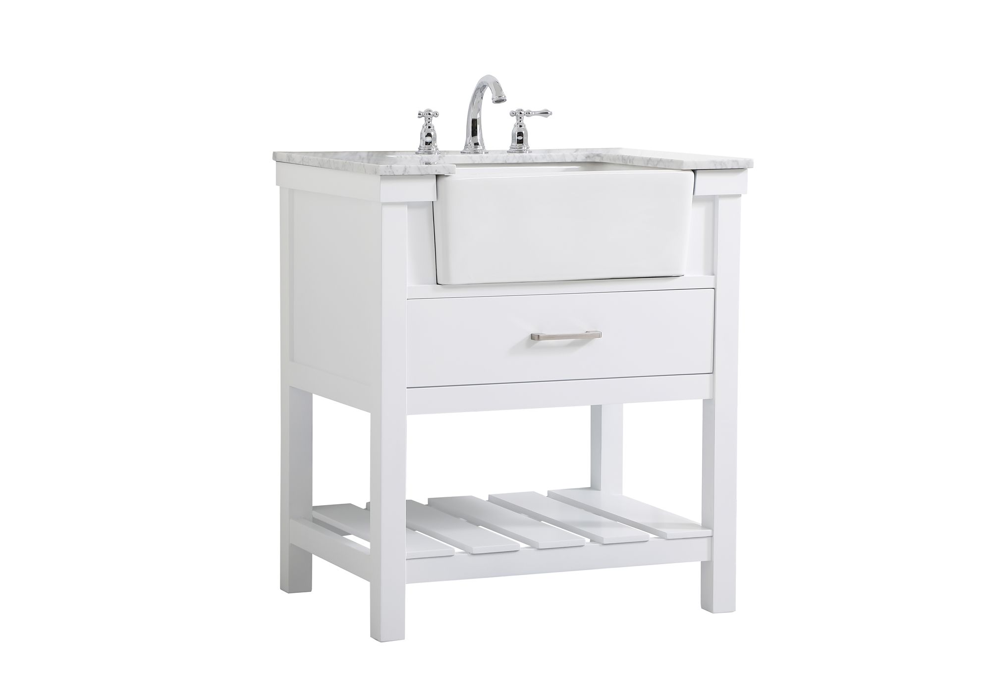 30 Inch Single Bathroom Vanity In White