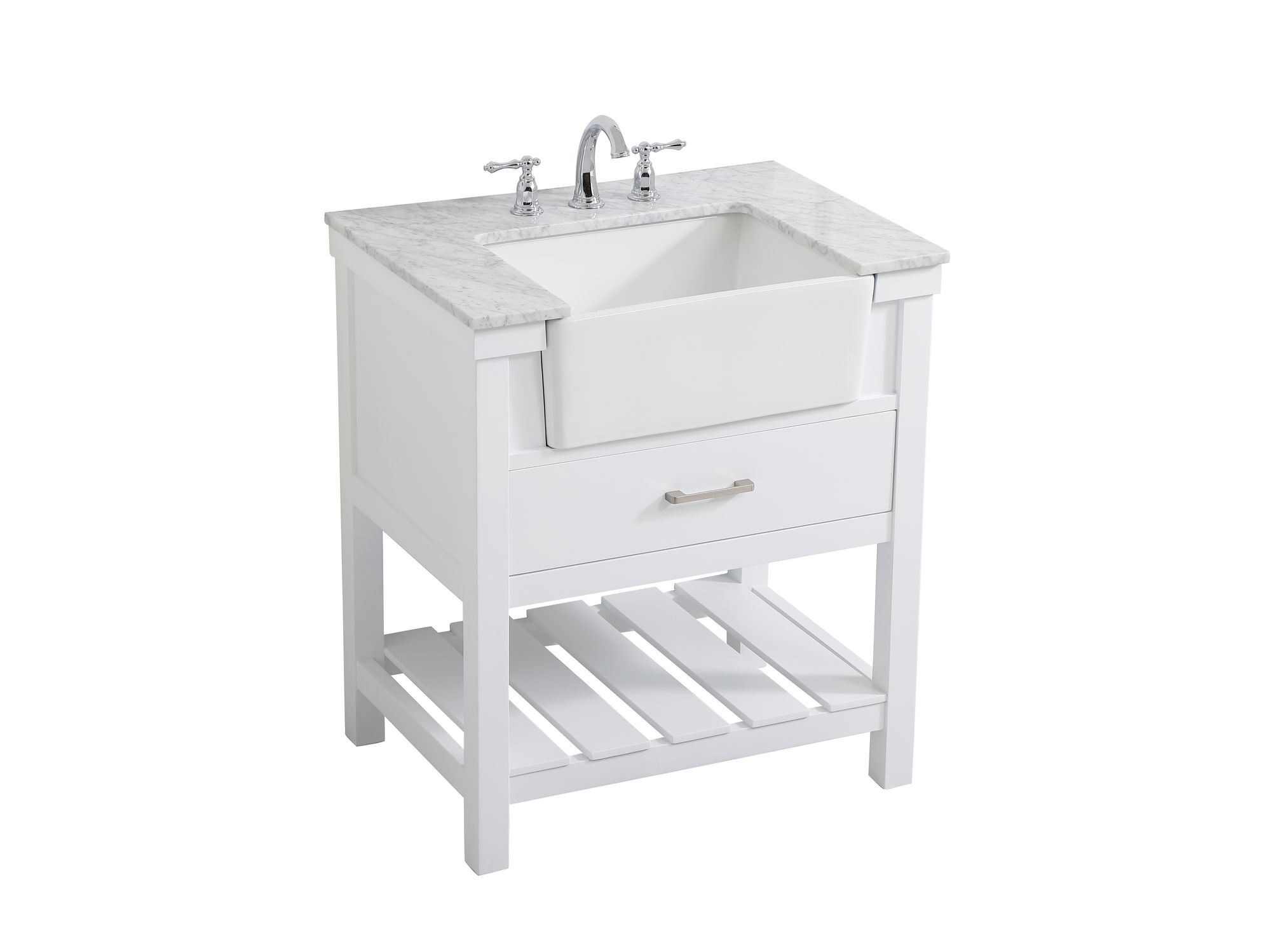 30 Inch Single Bathroom Vanity In White