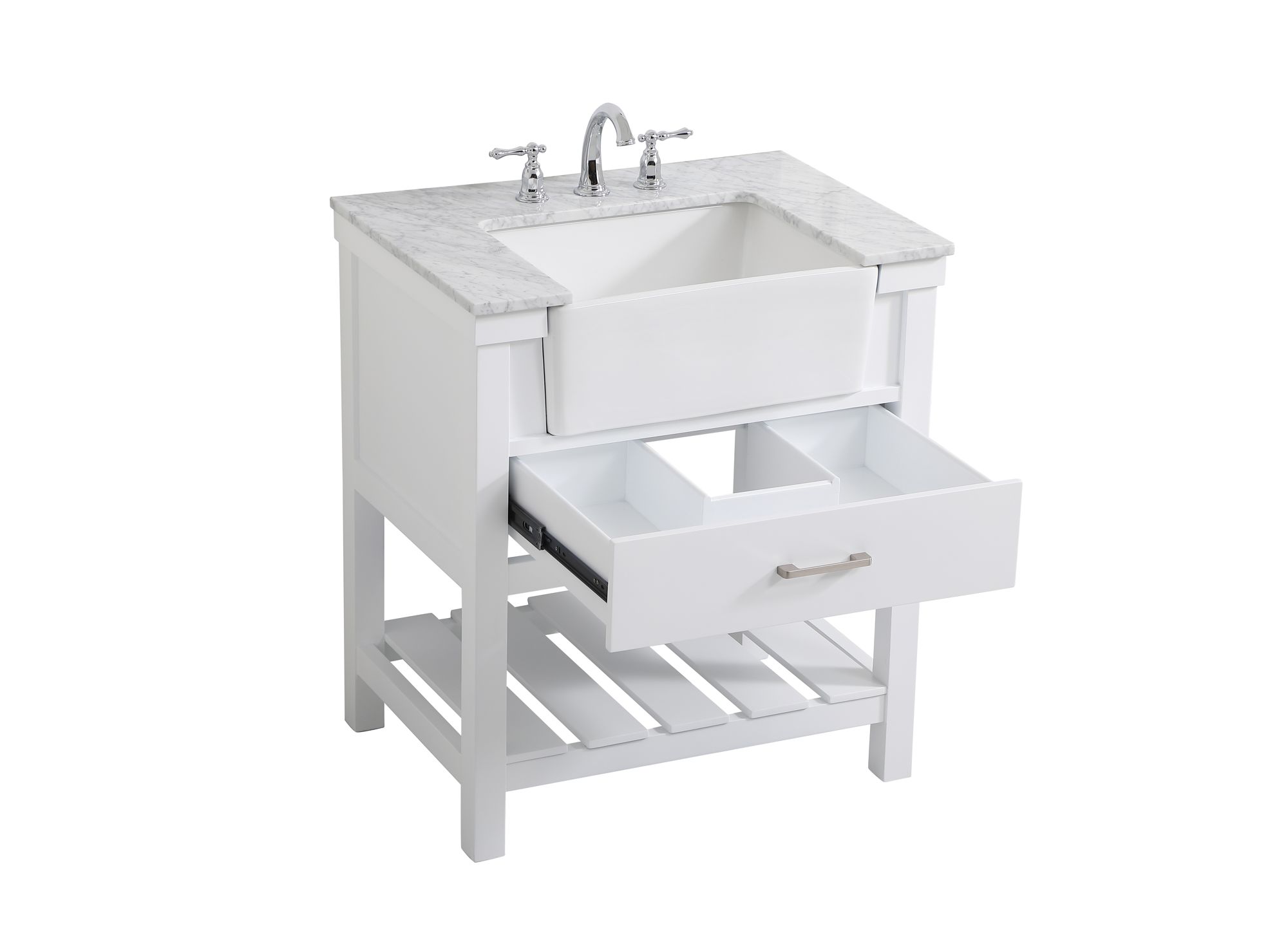 30 Inch Single Bathroom Vanity In White