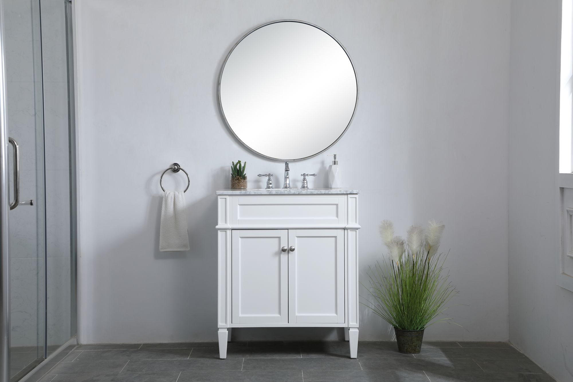 30 Inch Single Bathroom Vanity In White