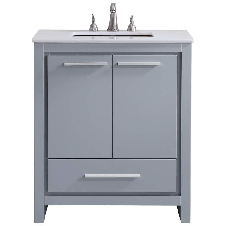 Image 1 30 Inch Single Bathroom Vanity Set, Grey