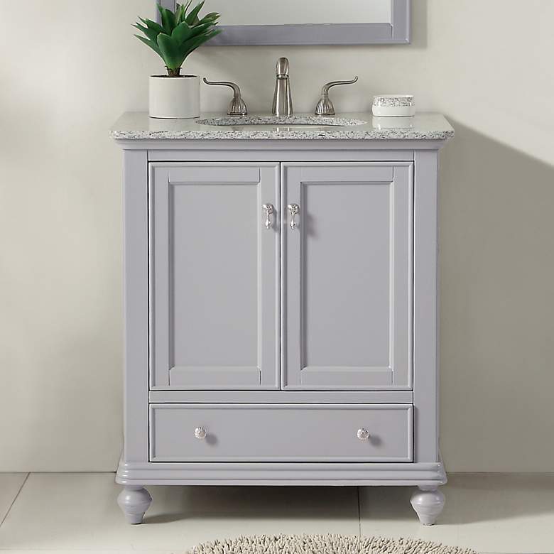Image 1 30 Inch Single Bathroom Vanity Set, Light Grey