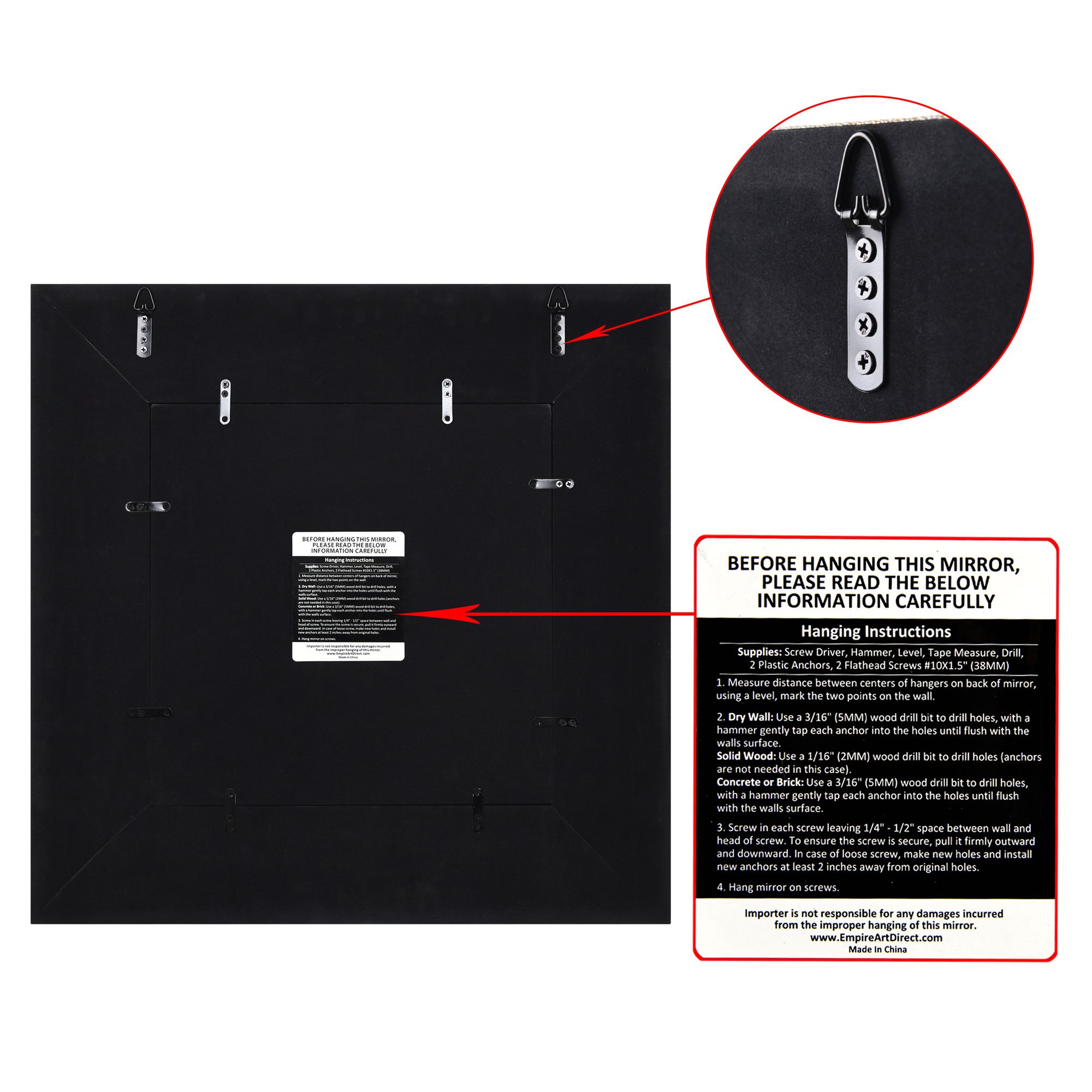 30" x 30" Metallic Shagreen Leather Framed Beveled Mirror Gold On