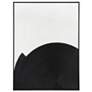 2_30" x 39" Abstract Black & Ivory Hand Painted Canvas Wall Art
