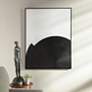1_30" x 39" Abstract Black & Ivory Hand Painted Canvas Wall Art