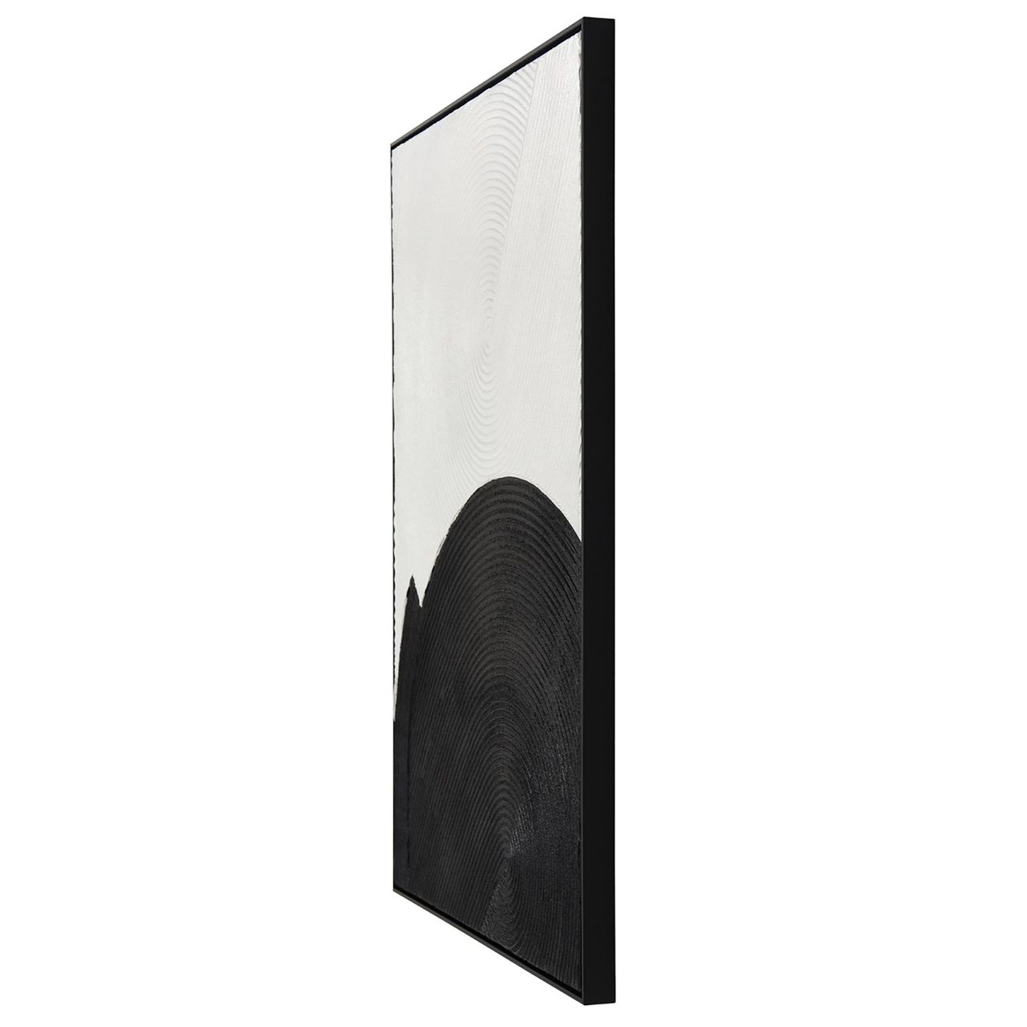 Image 3 30" x 39" Abstract Black & Ivory Hand Painted Canvas Wall Art more views