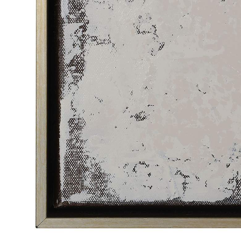 Image 6 30" x 39" Abstract Black Frame Ivory & Grey Hand Painted Canv more views