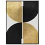 2_30" x 39" Abstract Black, Gold & White Hand Painted Canvas Wa
