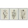 2_30" x 39" Flowers Black and Beige Hand Painted Canvas Wall Art