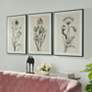 1_30" x 39" Flowers Black and Beige Hand Painted Canvas Wall Art