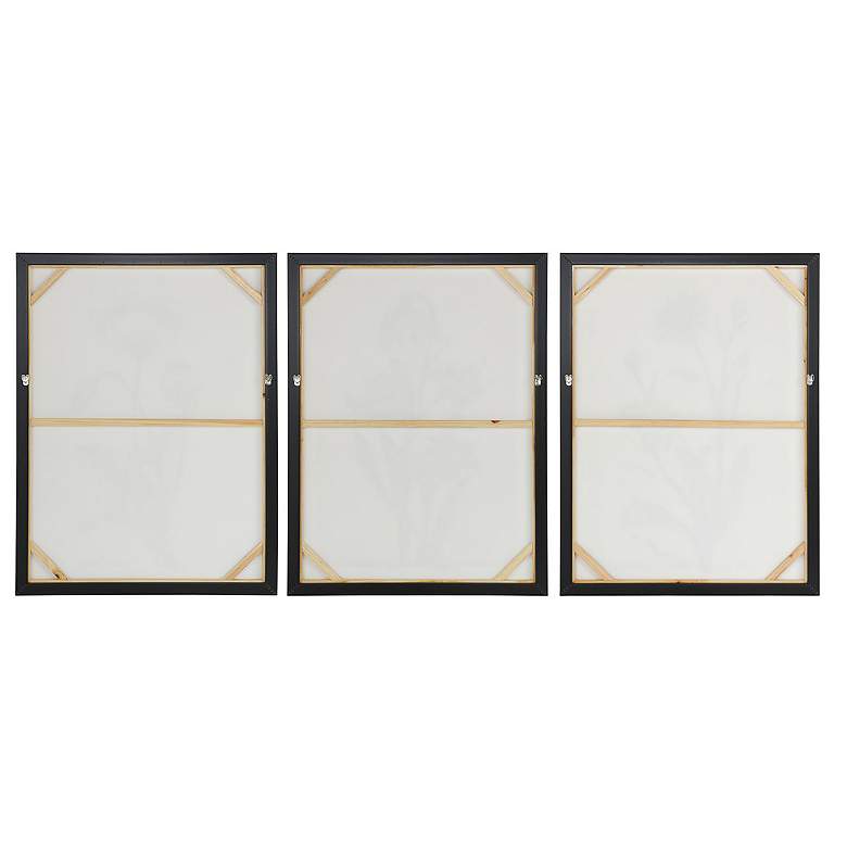 Image 4 30" x 39" Flowers Black and Beige Hand Painted Canvas Wall Art more views