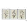 30" x 39" Flowers Black and Beige Hand Painted Canvas Wall Art