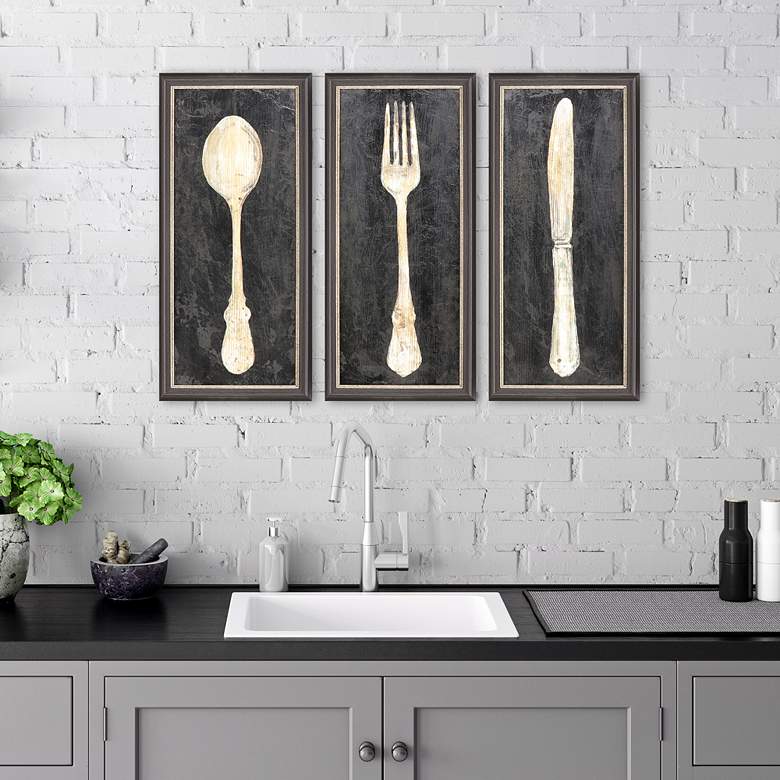 Image 1 Setting the Table 26"H 3-Piece Giclee Framed Wall Art Set in scene
