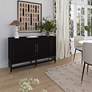1_TOV Amara 53 3/4" Wide Charcoal Black Woven Rattan 2-Door Buffet in scene