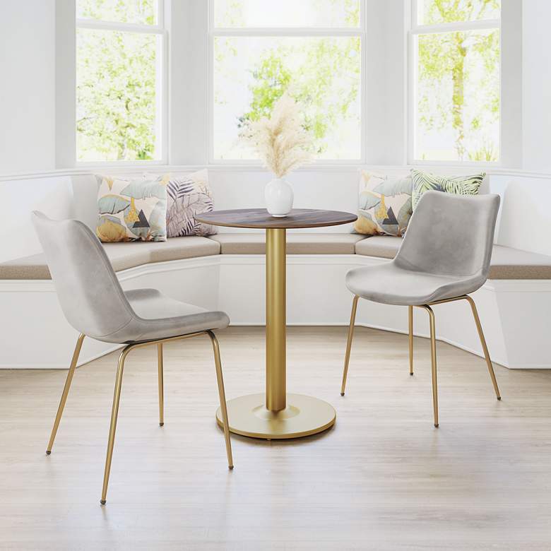 Image 1 Zuo Alto 23 1/2 inch Wide Brown and Gold Bistro Table in scene