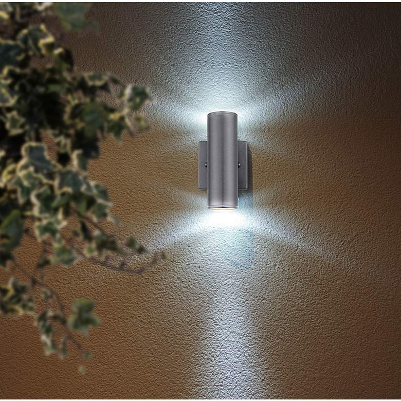 Image 1 Riga - 2-Light Outdoor Wall Light - Anthracite in scene
