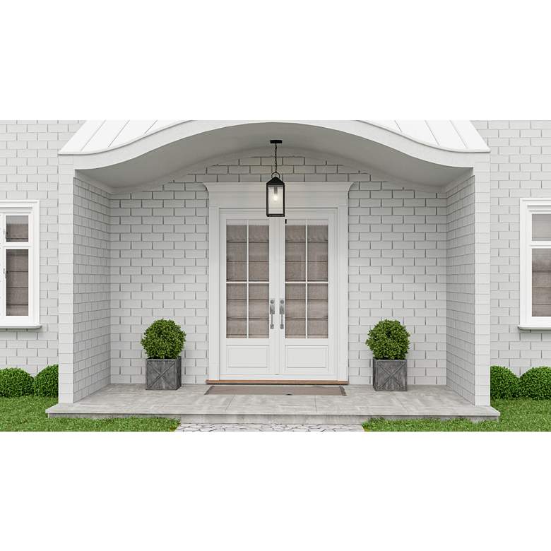 Image 1 Quoizel Thorpe 19 3/4" High Mottled Black Outdoor Hanging Light in scene