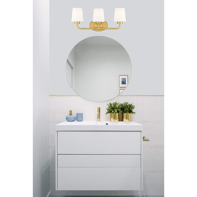 Image 1 Essentials Capra 22" Wide Warm Brass 3-Light Bath Light in scene