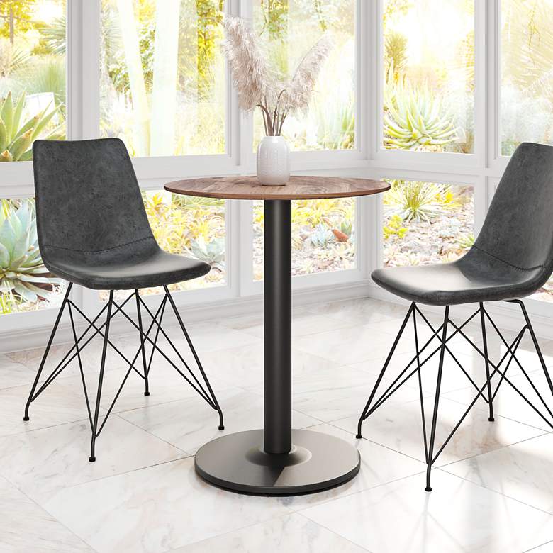 Image 1 Zuo Alto 23 1/2" Wide Brown and Black Bistro Table in scene