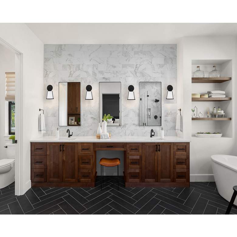 Image 1 Crystorama Fulton 10 1/4" High Black Wall Sconce in scene