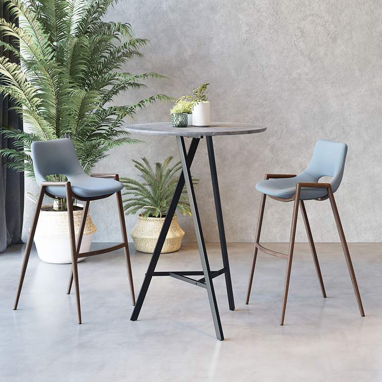 Image 1 Zuo Metz 31 1/2" Wide black and Gray Bar Table in scene