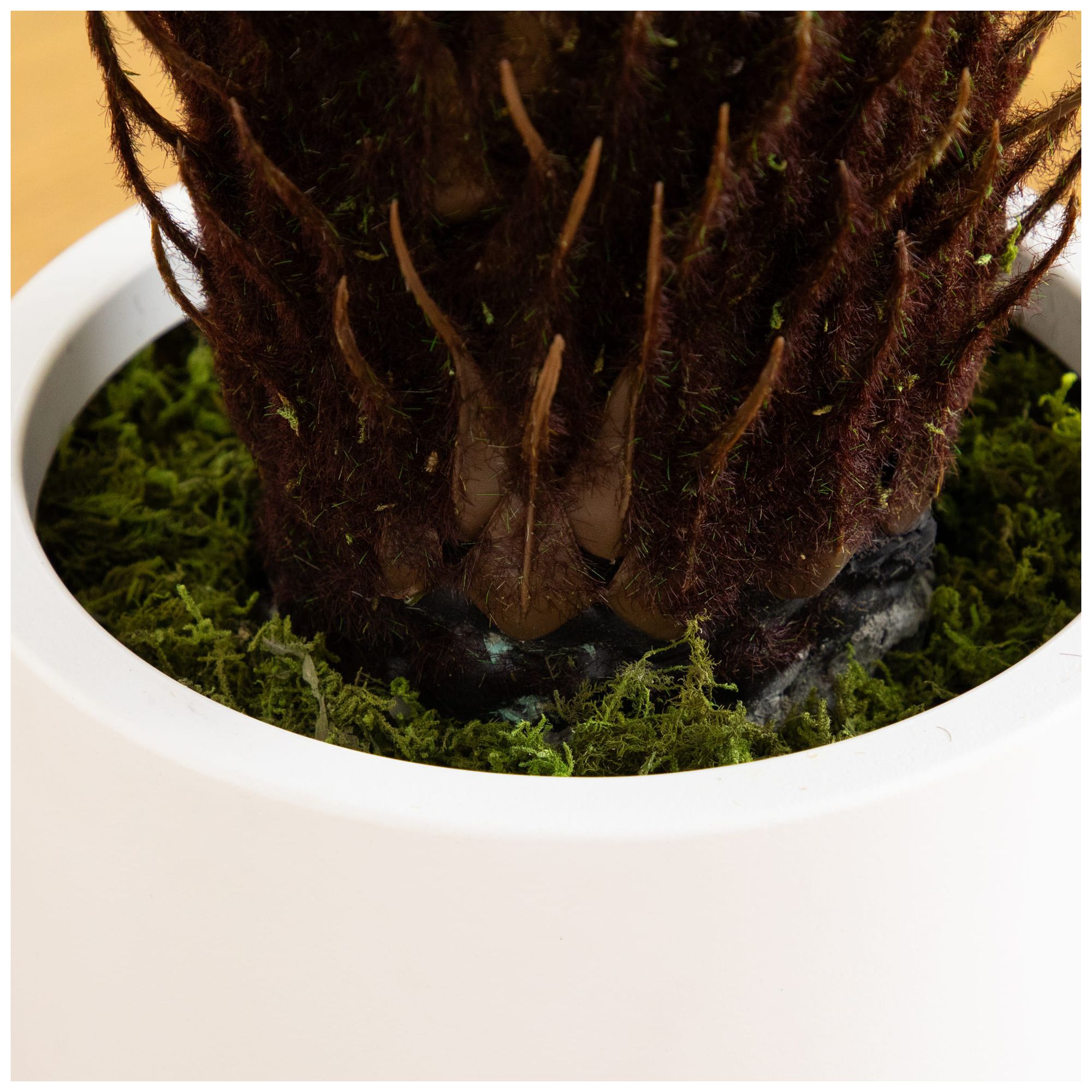 30in. UV Resistant Artificial Cycas Palm Tree in White Decorative Planter