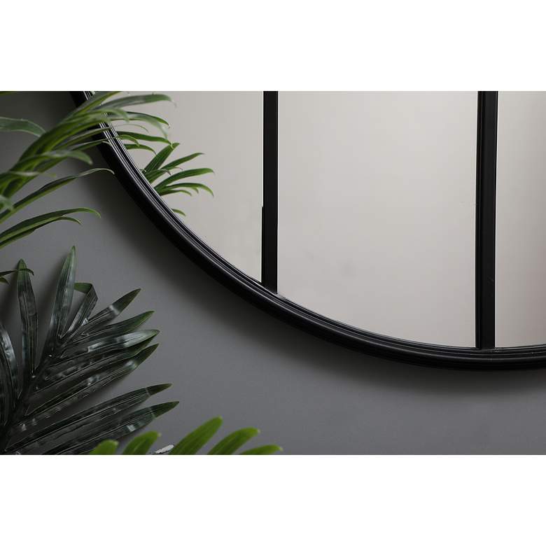 Image 5 31.5-in W x 31.5-in H Metal Windowpane Wall Mirror in Black more views