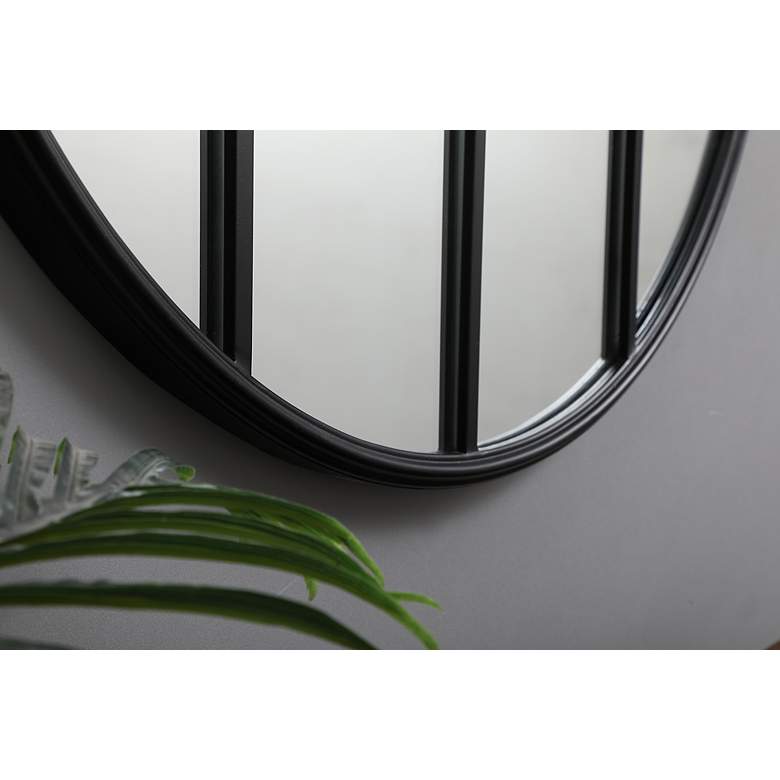 Image 6 31.5-in W x 31.5-in H Metal Windowpane Wall Mirror in Black more views