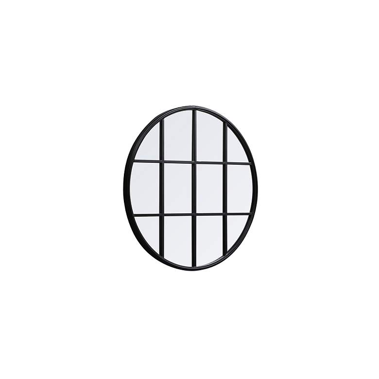Image 7 31.5-in W x 31.5-in H Metal Windowpane Wall Mirror in Black more views
