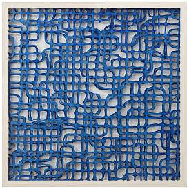Image2 of 31 1/2" Amaze Blue Square Framed Wall Art